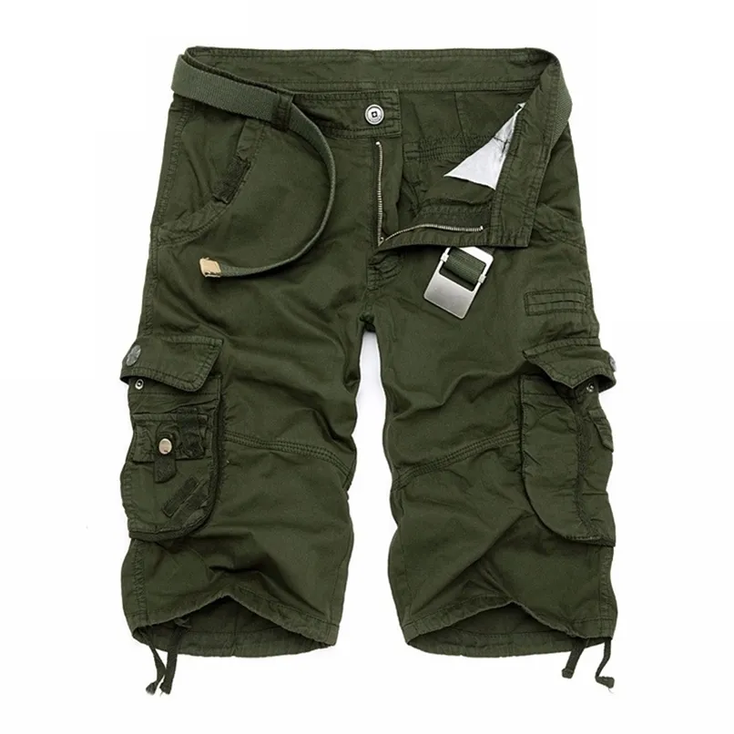 Pantaloncini cargo mimetici da uomo iSurvivor Summer Cotton Camouflage militare maschio Jogger Board Abbigliamento da uomo di marca Plus Size 210806