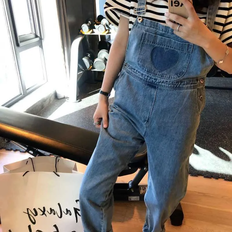 Denim jumper pants outfit on sale