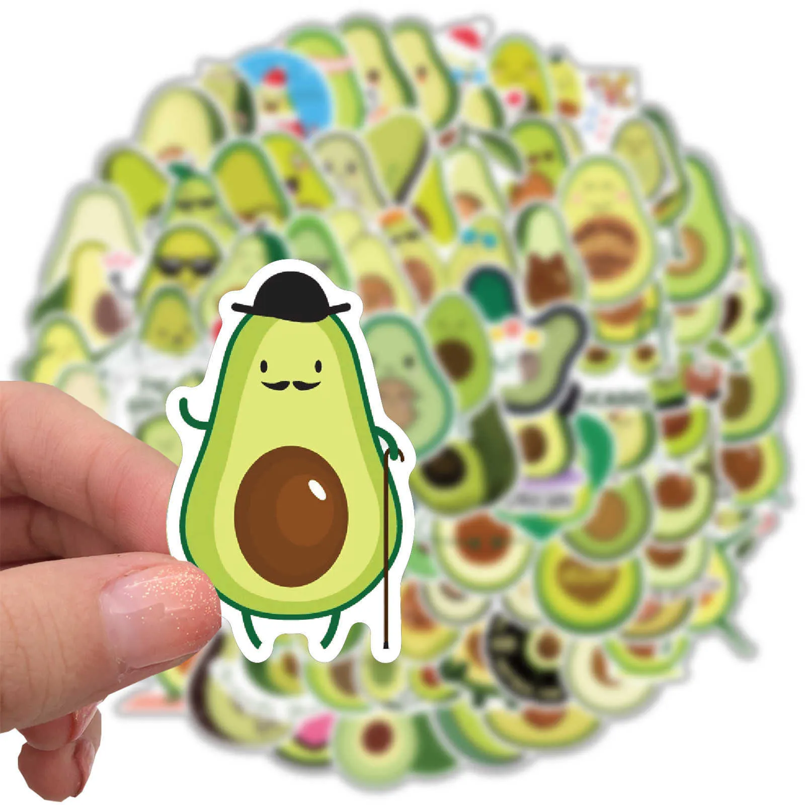 10 50 100PCS Kawaii Cartoon Avocado Aufkleber für Kinder DIY Gitarre Schreibwaren Wasser Flasche Notebook Nette Mädchen Spielzeug Aufkleber car293K