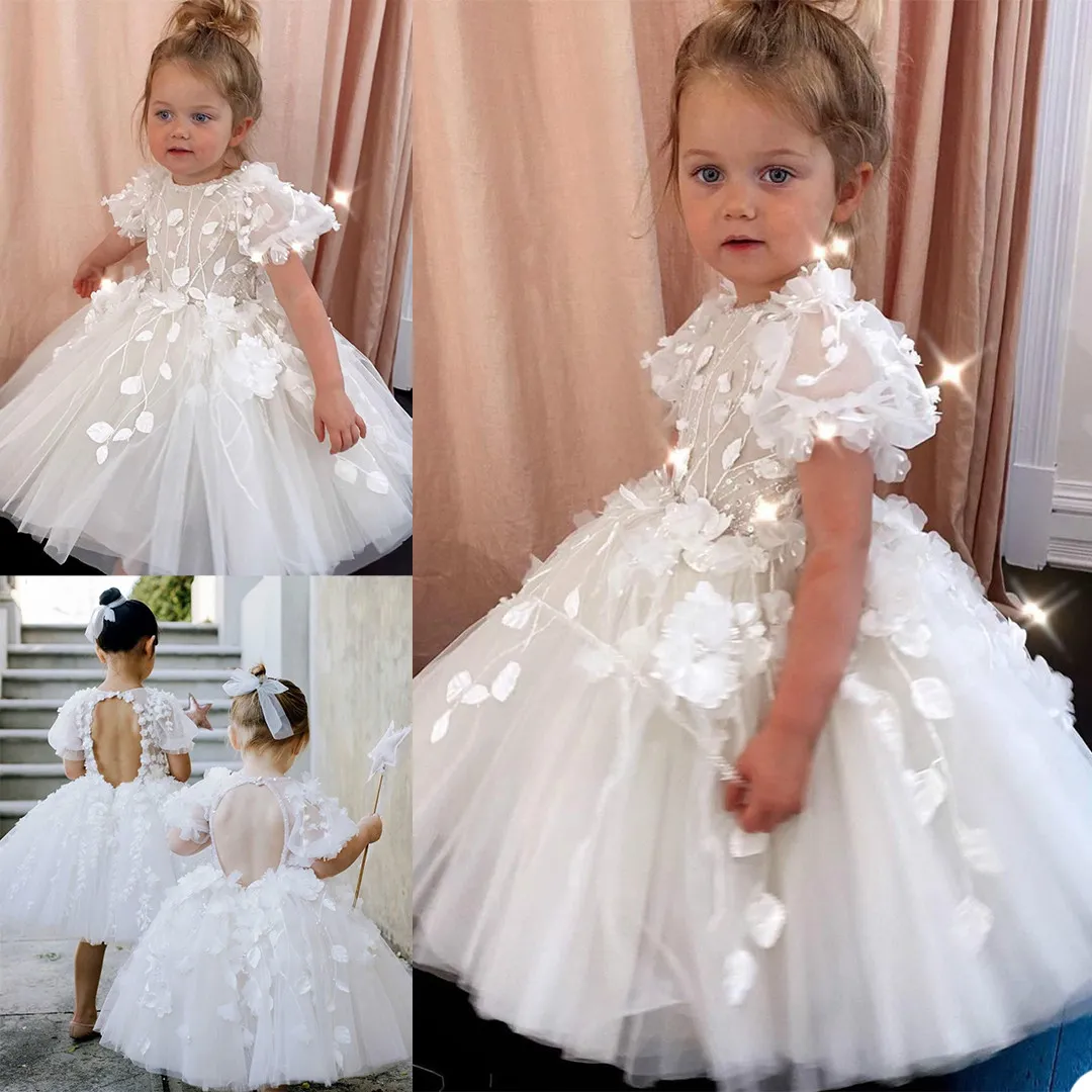 Custom-made 3D Floral Appliqued Floral infant dress with Beads - Perfect for Birthday, Pageants, and First Communion Custom-made 3D Floral Appliqued Floral infant dress with Beads - Perfect for Birthday, Pageants, and First Communion