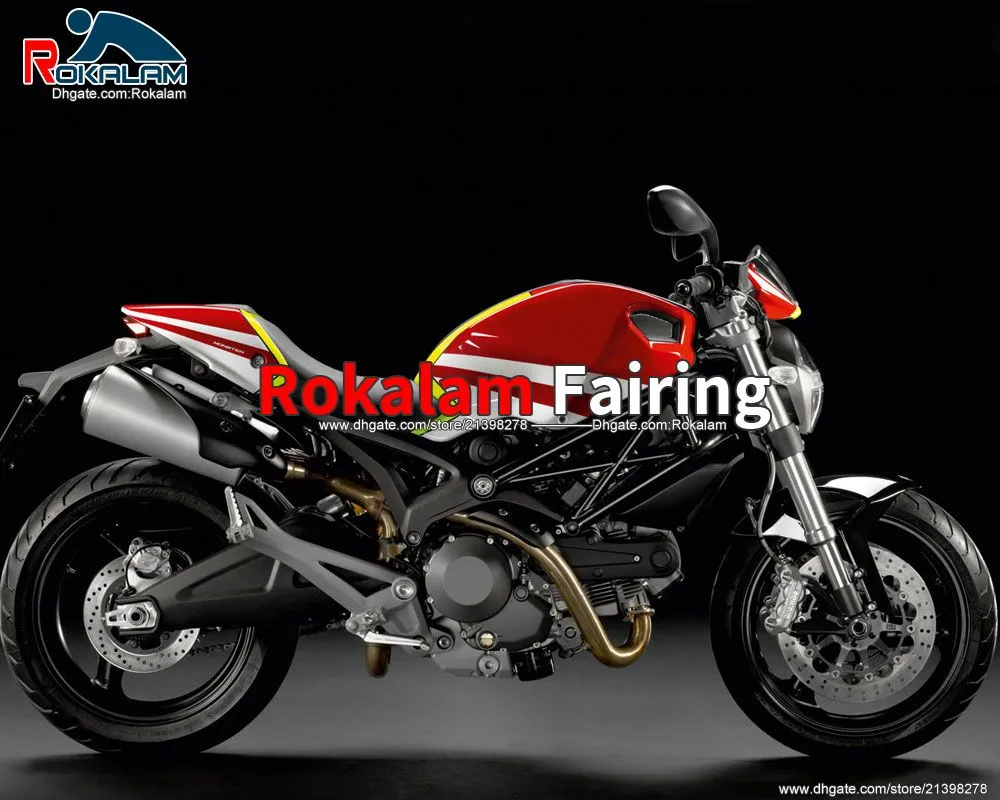 För Ducati 696 795 796 M1100 2009 2010 2011 2012 2013 Motorcykel Fairings Kit m 1100 1100s 09-13 Fairing Set (formsprutning)