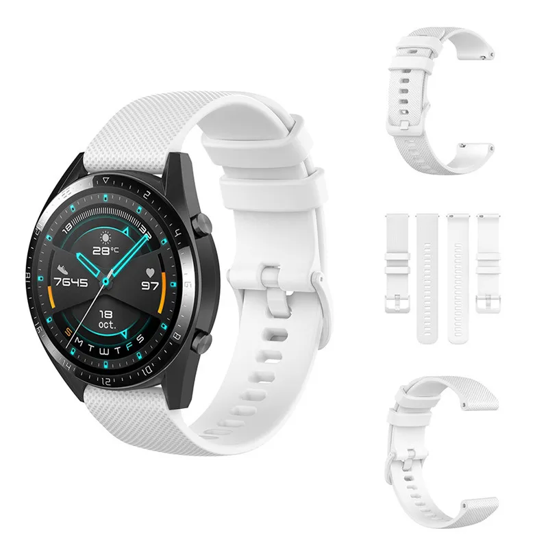 Sport Silicone 20 мм 22 мм ремешок для часов для часов Huawei Watch GT 2 46 мм SmartWatch замена браслета для часов Huawei GT 42 мм