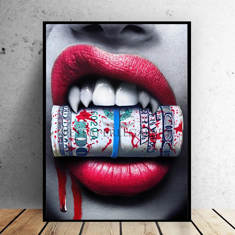 Sexy Red Lips Canvas Wall Art Modern Home Decor Posters & Prints For ...