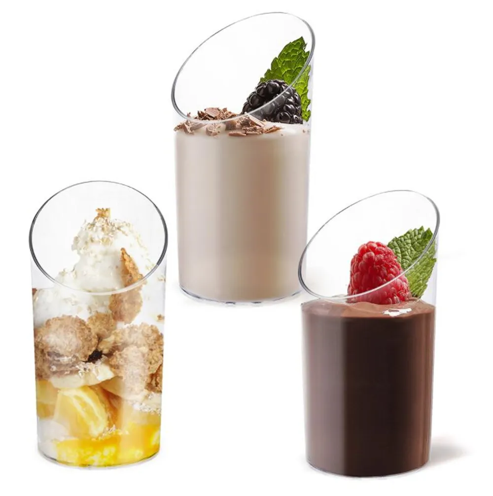 Drinkware 3 Oz Mini Coupes À Dessert Inclinées Rondes En Plastique  Transparent Parfait Coupe Apéritif Réutilisable Bol De Service Pour  Dégustation Apéritifs XB Du 0,08 €
