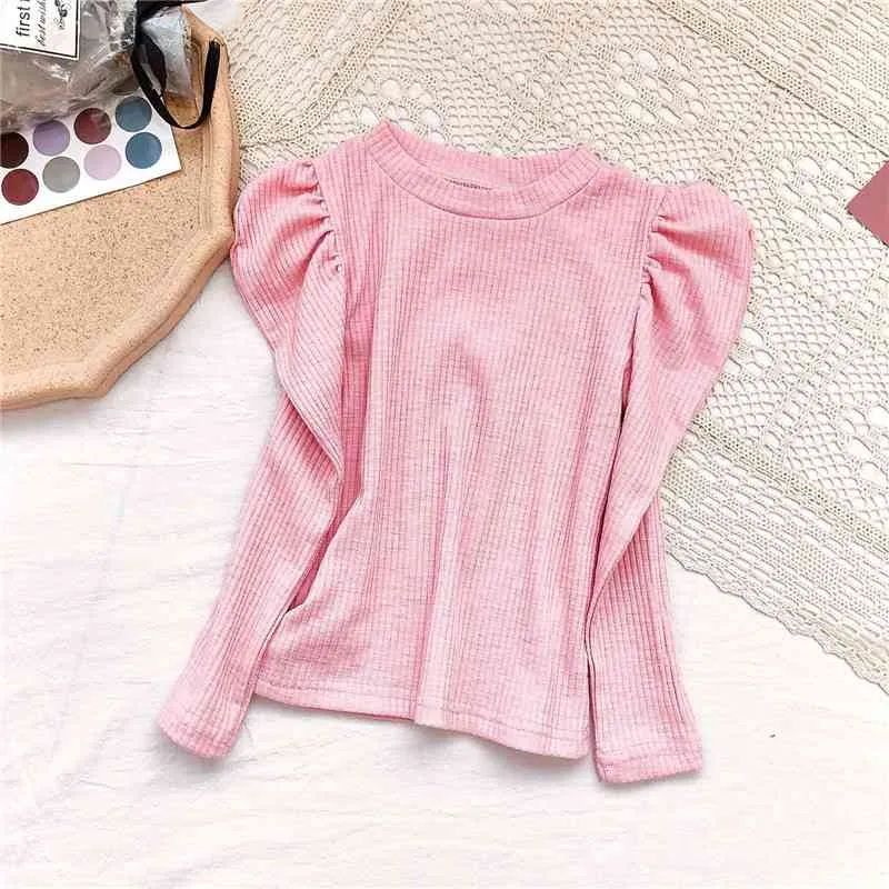 Gooporson, ropa de otoño para niños, moda coreana, camisa de manga larga para niñas pequeñas, camiseta interior bonita de otoño para niños, Tops 210508