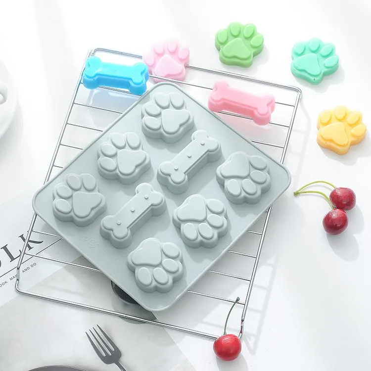 Cakes Tools Cat Claw Bone Cake Chocolate Silica Gel Mold Microwave Oven Baking Ice Lattice Pudding Jelly Mold