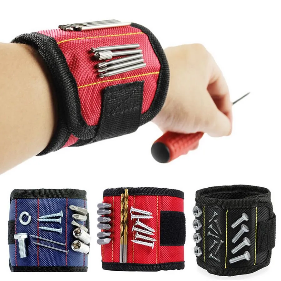 Tool Magnetische Armbanden 5 Kleuren Reparatie Gereedschap Polsband Tool Riem Draagbare Tooltas met 2 Magneet