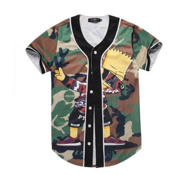 3D Honkbal Jersey Mannen 2021 Mode Print Man T-shirts Korte Mouw T-shirt Casual Bas Ball Shirt Hip Hop Tops Tee 007