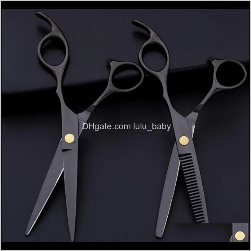 Costway Professional 6 Inch Black 440 Steel Thinning Black Shears