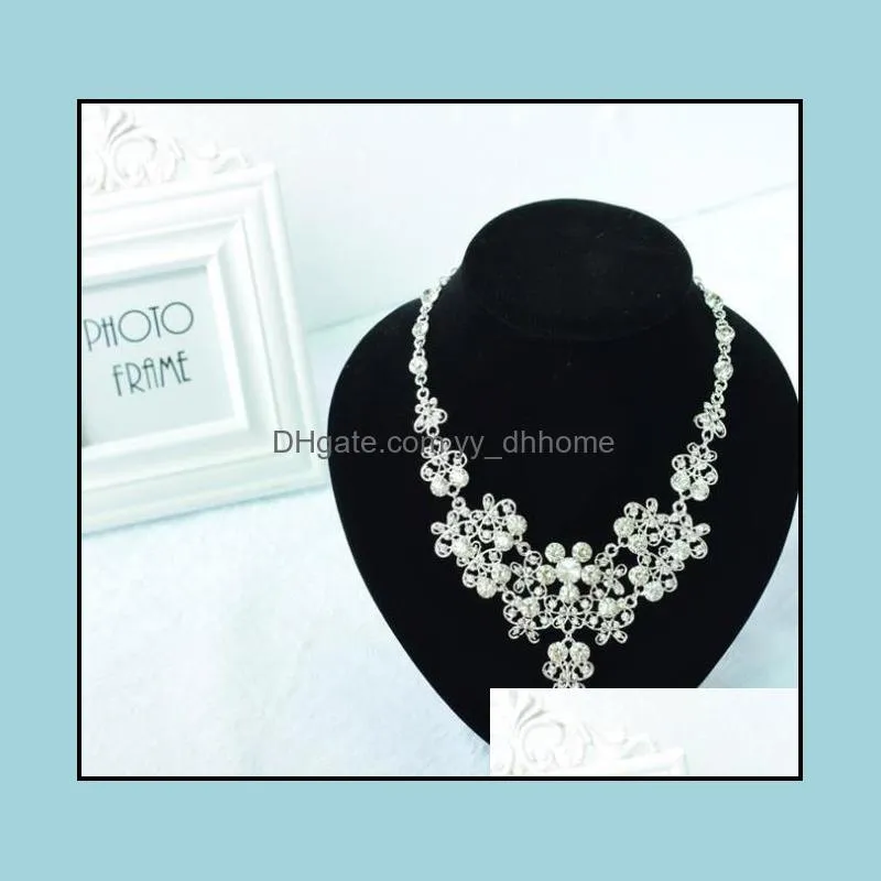 Three-piece Bridal Crown Necklace and Earrings Wedding Crowns Hair Bands Tiaras Hairgrips Headpieces Jewelry Headbands