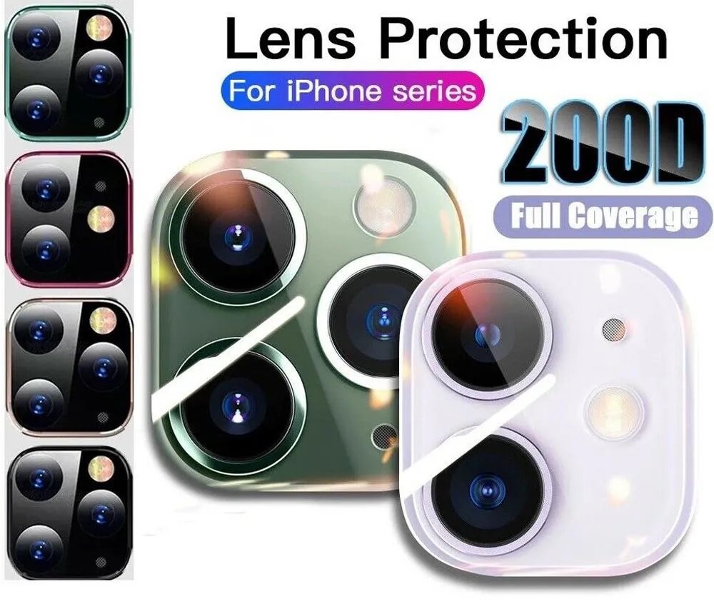 Protecteur d'écran de caméra pour iPhone 11 12 Pro Max HD étui de Protection d'objectif arrière étui de protection en verre trempé