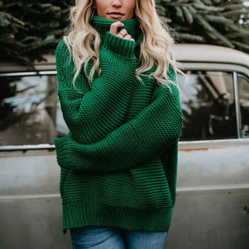 Chunky green turtleneck sweater hotsell