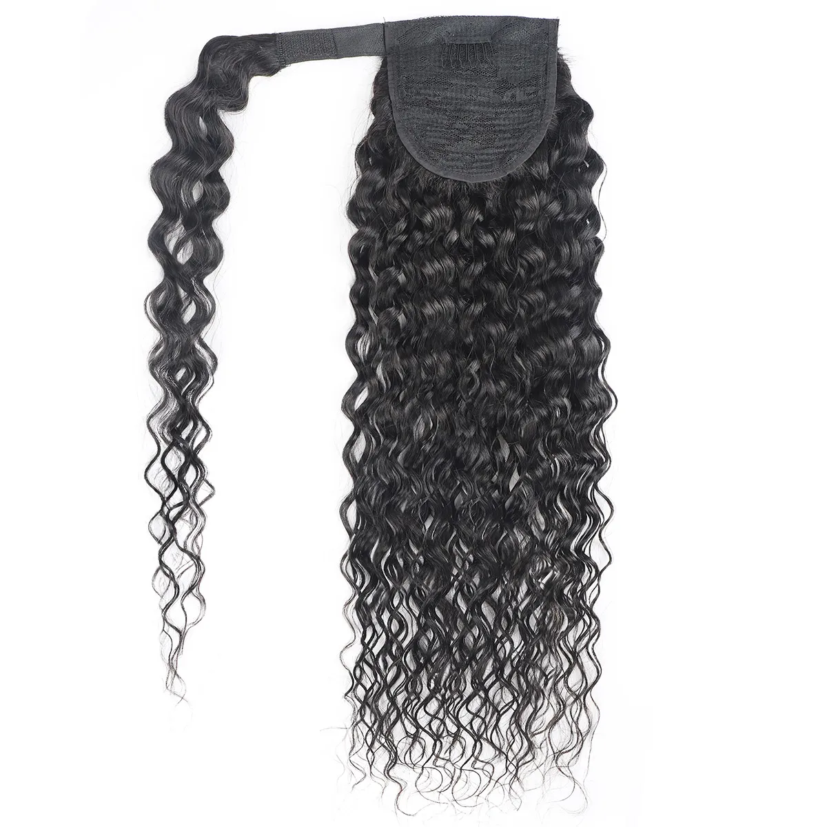 Ishow 8-28Inch Body Water Wave Menselijk Hair Extensions WEKS Pony Tail Yaki Rechte Afro Kinky Krullend Paardenstaart Voor Vrouwen Alle leeftijden Natuurlijke Kleur Zwart