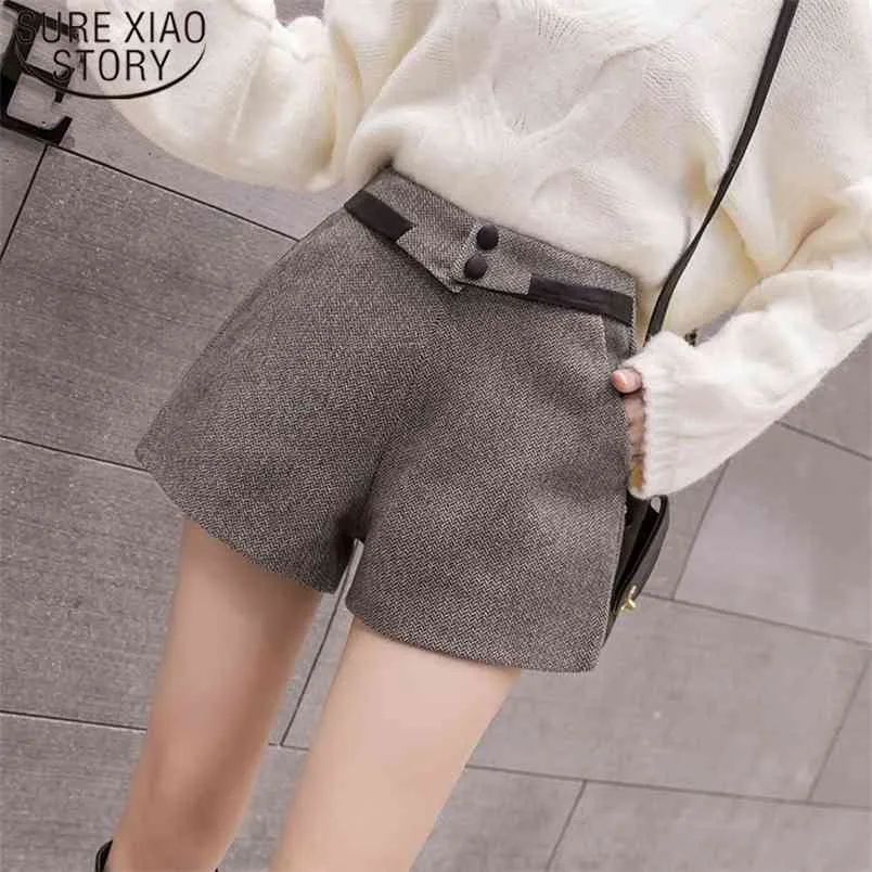 Hoge Taille Casual Plus Size Elegante Losse Shorts Femme Winter Wol Women Streetwear Dames 7777 50 210506