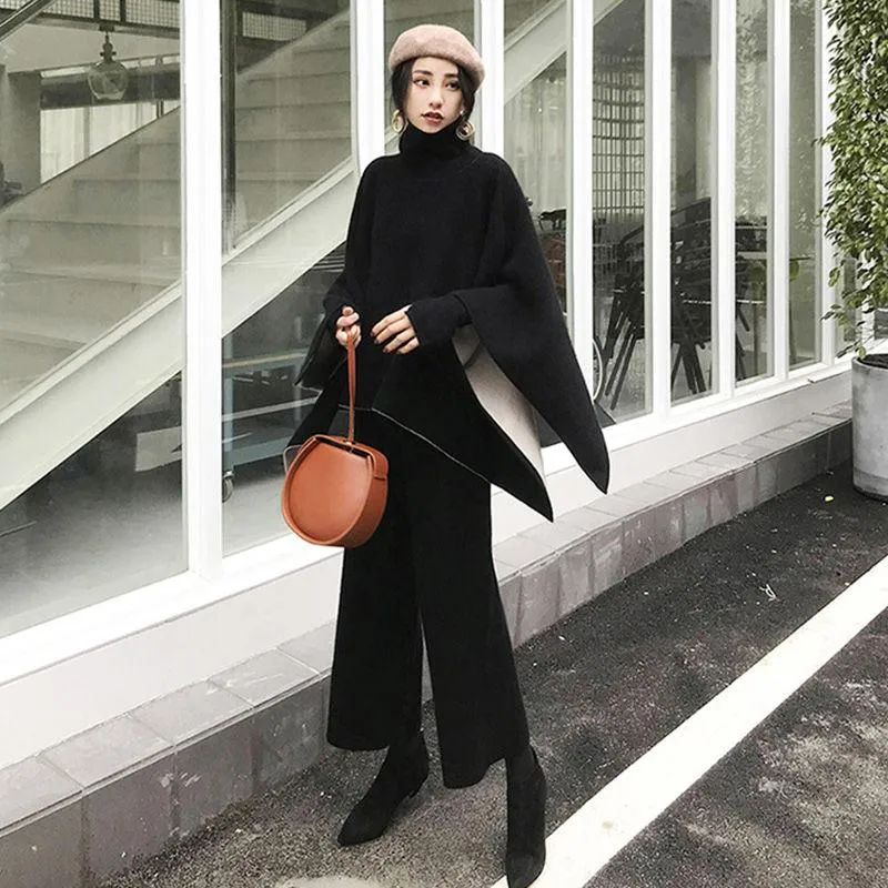 保証書付 女性のセーター秋冬ニットトラックスーツ女性タートルネックプルオーバー2ピースセットパンツレディーススポーツスーツy221女性のトラックスーツ 国際ブランド Clubnautico Com Do