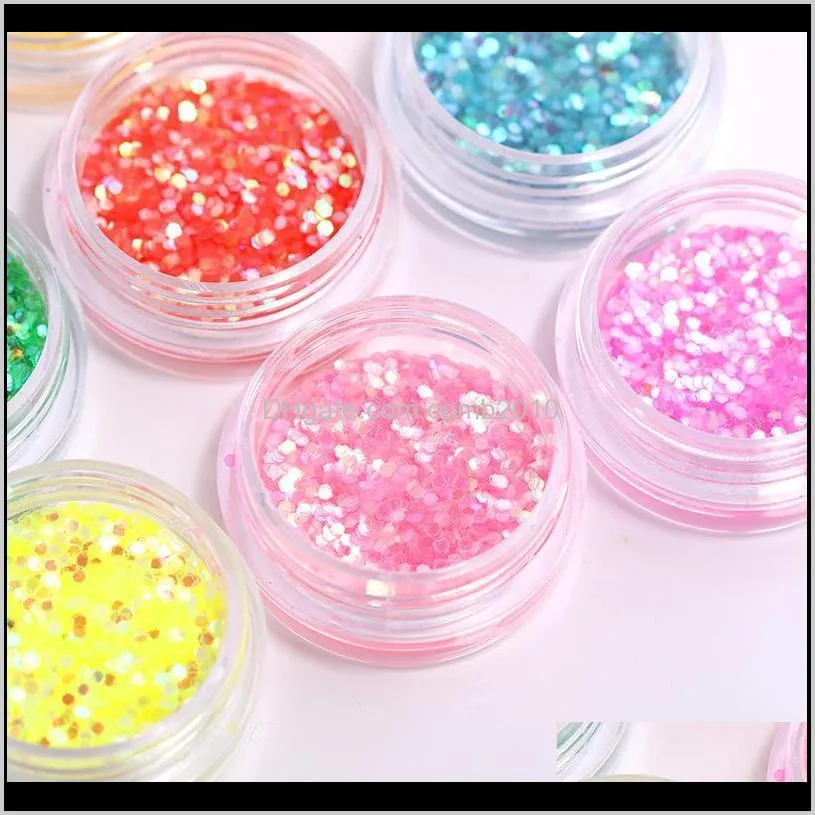24 boxs/set holographics nail glitter powder colorful shinning nail sequins pigment dust power art decoration diy design