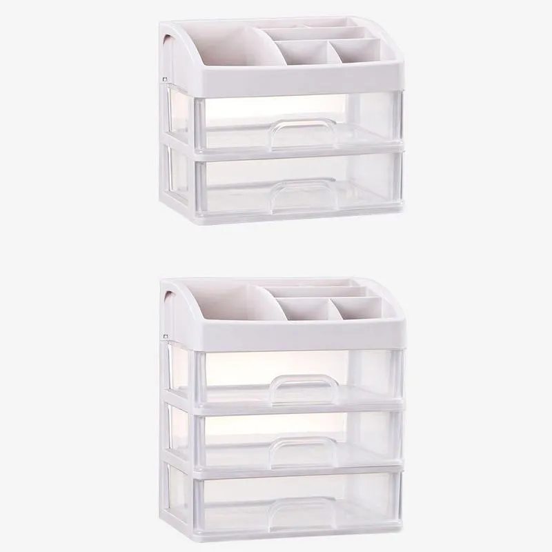 Storage Boxes & Bins 2021 Makeup Organizer Drawers Plastic Cosmetic Box Jewelry Container Make Up Case Brush Holder Organizers
