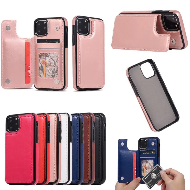 Flip-Handyhüllen für iPhone 12 Mini 11 13 Pro MAX XSMax X XR 7 8 SE2 PU-Leder-Geldbörse, Kartenfächer, stoßfeste Schutzhülle