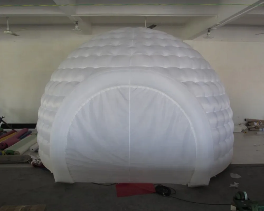 Personalized 6m 8m dia Large LED lighted Inflatable dome Tent blow up White Igloo Tents for outdoor parties or events260i