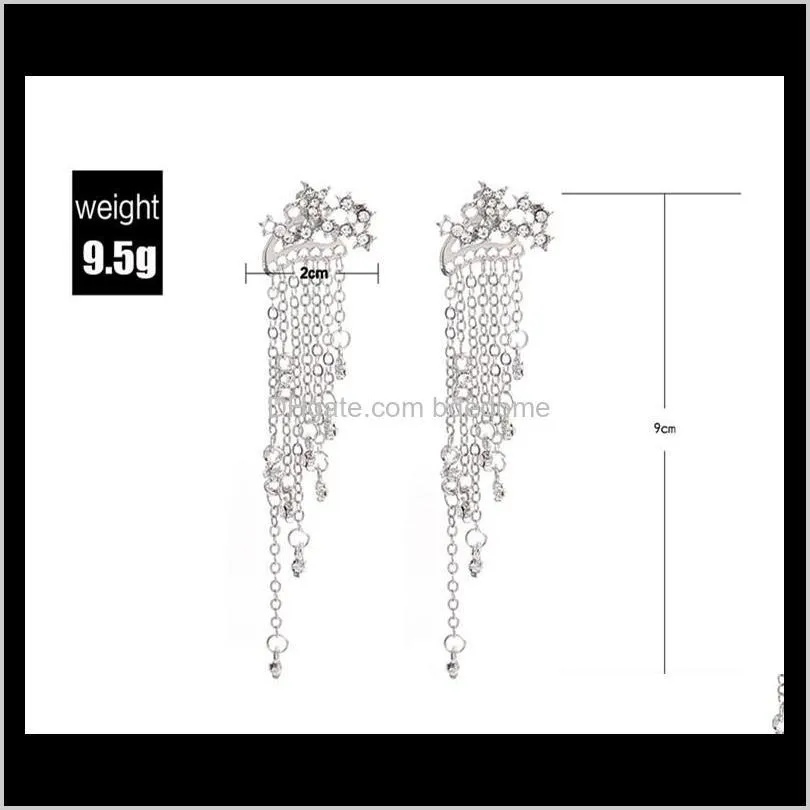 blingbling fringe hanging exquisite earrings shiny fashion jewelry shining stars two colors to choose!jewelry wholesale