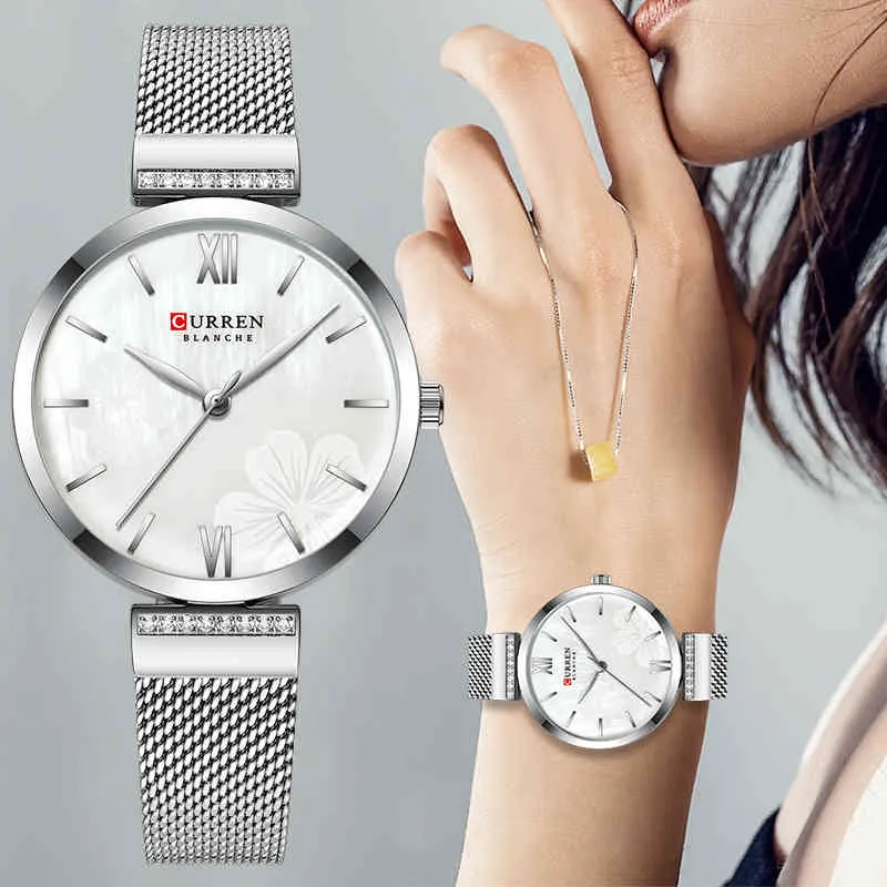 ウォッチナビフォレチェの高級ブランド女性を見るシンプルなクォーツレディース腕時計ファッションカジュアルウォッチガールクロックリロジュム210517