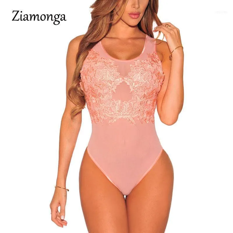 Combinaisons pour femmes barboteuses Ziamonga 2021 été combinaison Sexy dentelle florale maille body femmes moulante Vestidos dames vêtements Clubwear Com