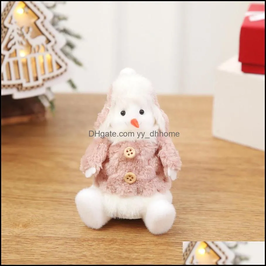 Christmas Ornaments Santa Claus Snowman Reindeers Angel Doll Festival Party Hang Decoration Xmas Table Decor Children Toy Gift JK1910