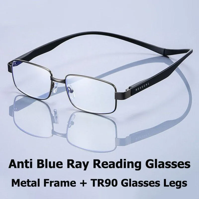 Sunglasses Blue Light Blocking Reading Glasses Unisex Business Style Hyperopia Spectacle Old Men Readers With Grade Spec Anti Ray 9867