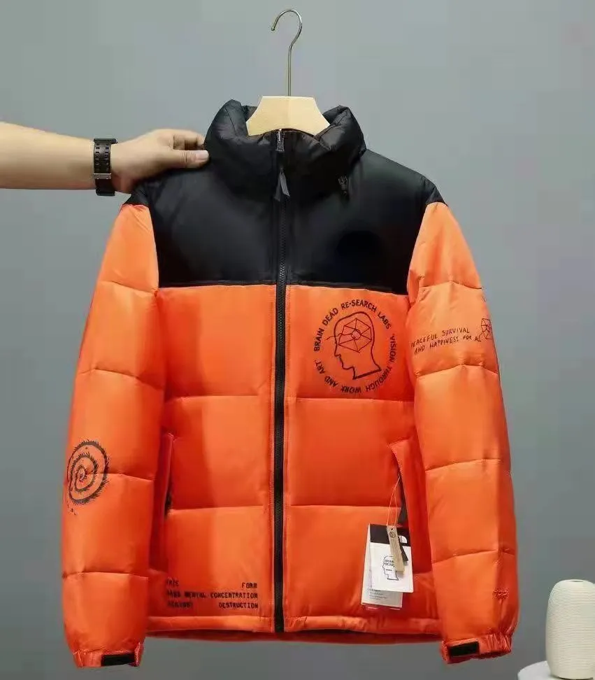 패션 인쇄 편지 디자인 다운 자켓 남자 2021 겨울 두꺼운 따뜻한 빵 코트