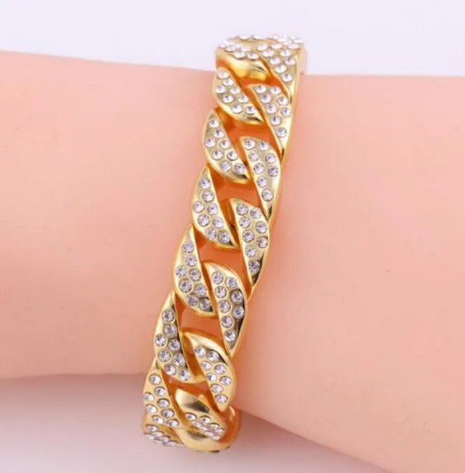 Europe USA Big Selling 14K Gold Men's Water Diamond Armband2670