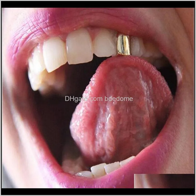Grillz, vücut damla teslimatı 2021 Erkekler için Grillz Dişleri Yüksek kaliteli gül altın siyah diş ızgaraları moda hip hop takı x0fce