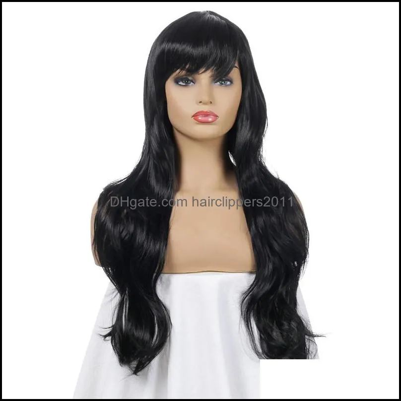 27 Inches 70cm Long Cosplay Synthetic Hair Wigs in 11 Colors Wave perruques de cheveux humains KW-70