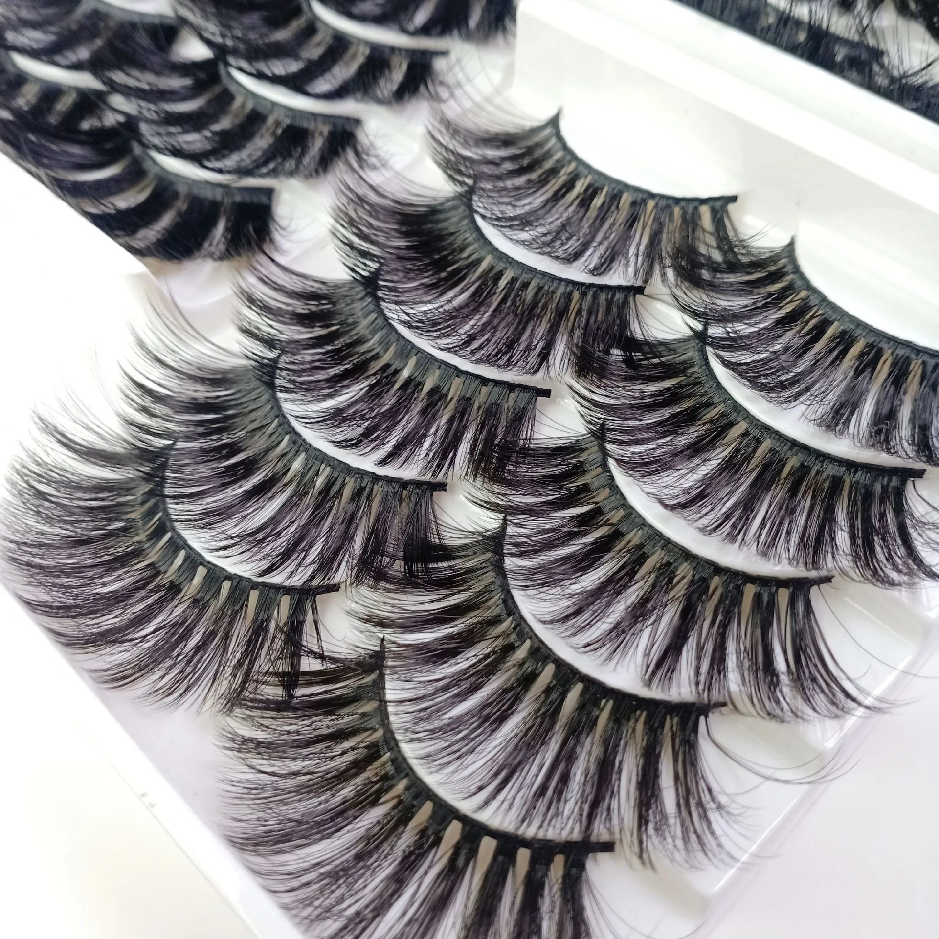 25MM Mink Fake Eyelashes 5 Pairs Faux Mink with Retail Box Natural Long Thick Handmade Hair Extension Full Strip Beauty for Makeup