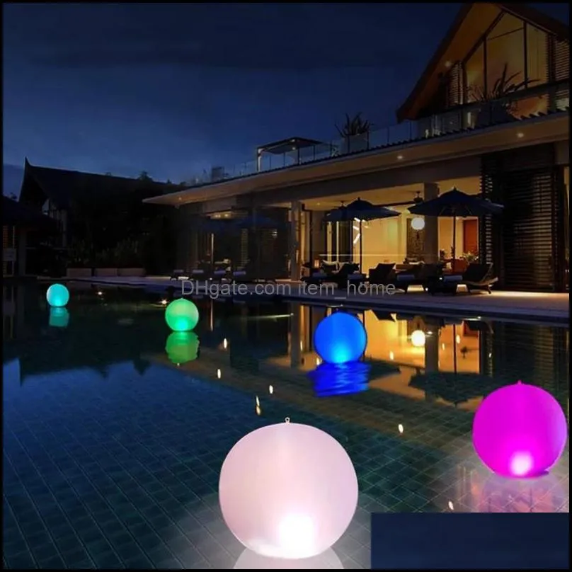Pool & Accessories Outdoor Waterproof 13 Color Glowing Ball LED Garden Beach Party Lawn Lamp Swimming Floating Light With Inflatable