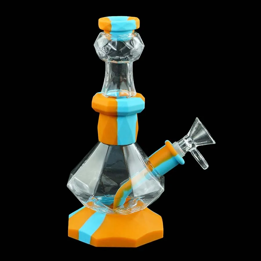 Rhombus Unieke Shape Hookahs Roken Accessoires Olie Rig Bong Pipe Tabak Bubbler Waterglas Hookah