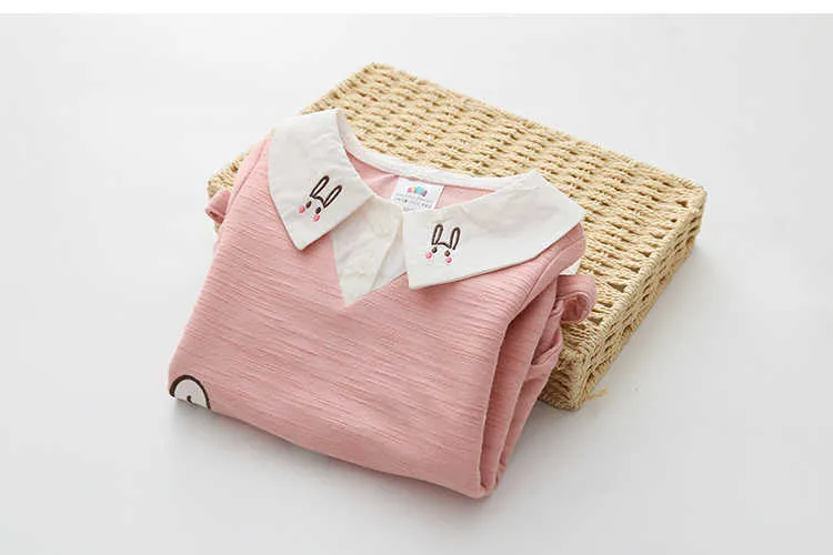  Spring Autumn 2-10 Years Old Children Long Sleeve Cute Patchwork Cartoon Embroidery Baby Kids School Sweatshirts For Girls (8)
