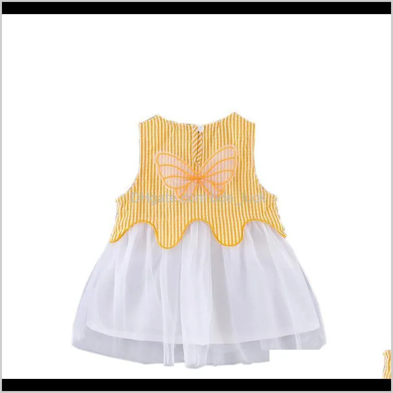 2020 Baby Girl Clothing Summer Princess Dress Tutu Dressed Casual Children`s Clothing Cute Butterfly Embroidery Party Holiday