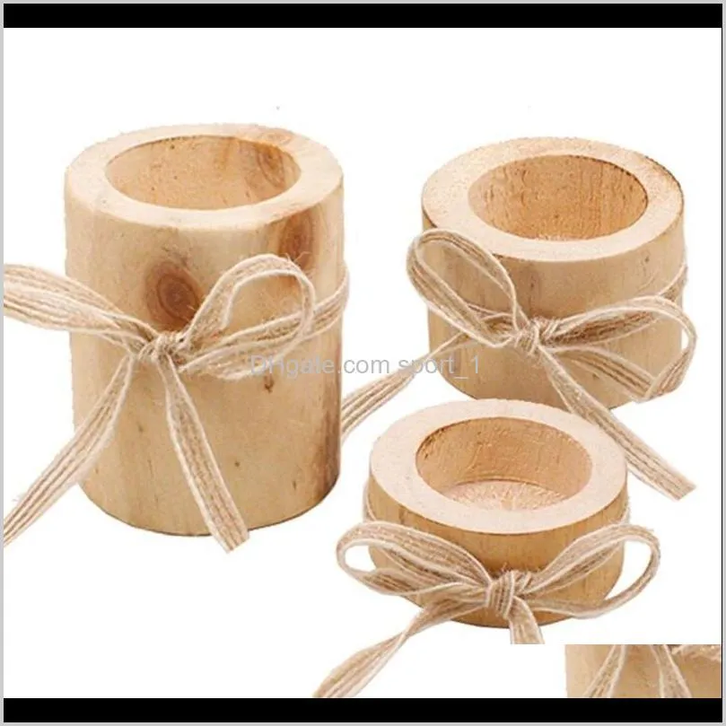 wooden candlestick 3 sizes candle holder creative table decoration mini plant flowerpot home decoration not include candle