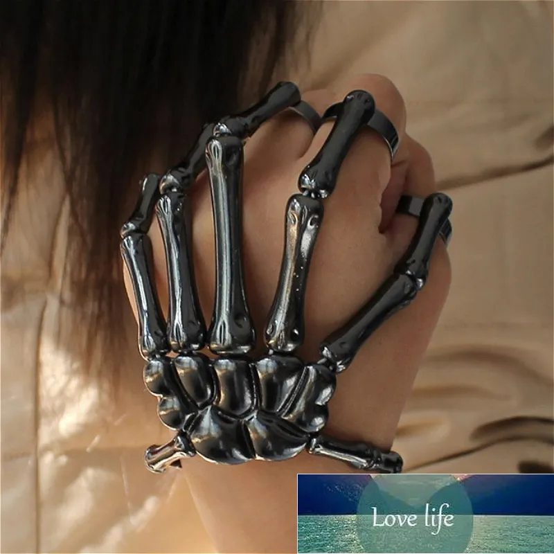Bracelete de mão esqueleto para mulheres gótico punk crânio elasticidade ajustável pulseira pulseira femme acessórios festa de fábrica preço de design de especialista