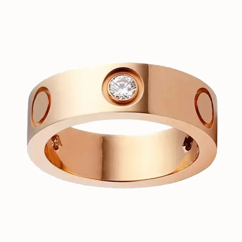 Woman Band Love Ring Titanium Steel Unissex Designer Anéis Homens Mulheres Casal Anéis de parafuso Jóias para amantes Presente Tamanho 5-11 Never Fad305p