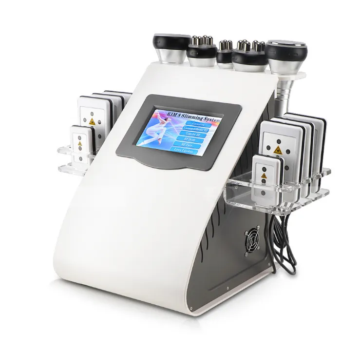 6IN1 Cavitation Ultraljud RF Skönhet Celluliter Avlägsnande Fettreducering Lipo Laser Slim Machine