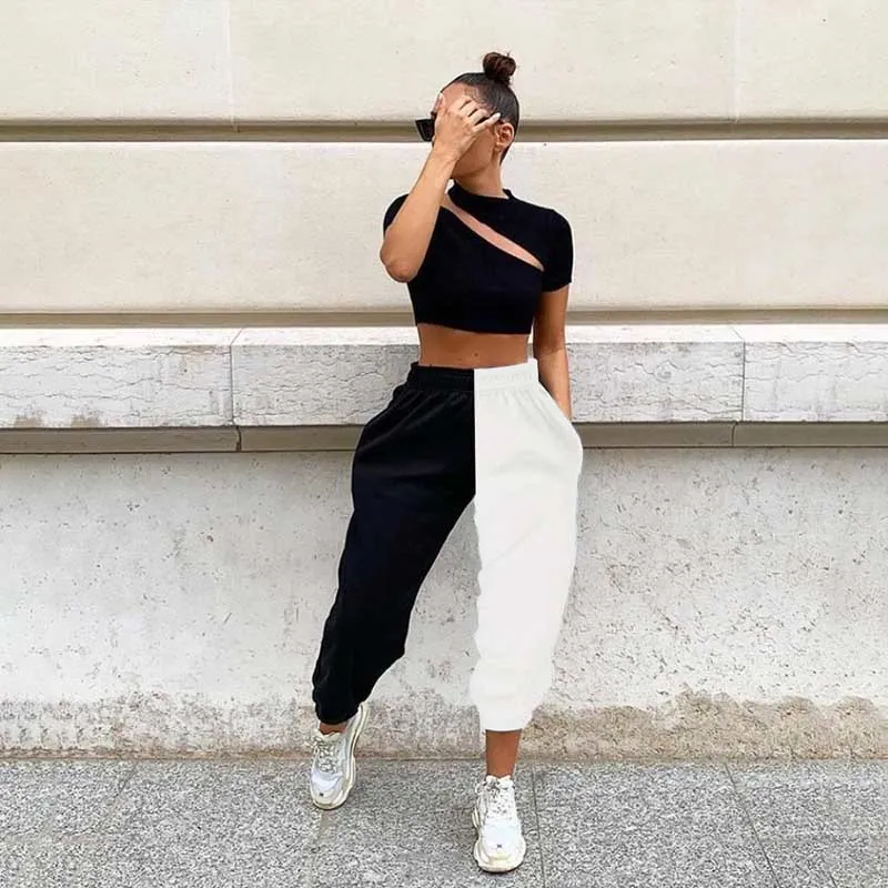 Women's High Waist Wide Leg Cotton Pants Midweight Capris Casual
