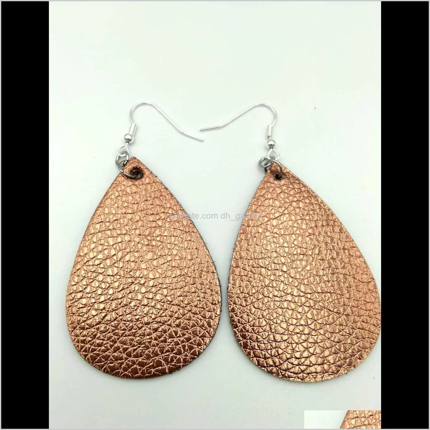 New Teardrop Faux PU Leather Earrings Sequins Looking more than 20colors Various Water Drop Earrings