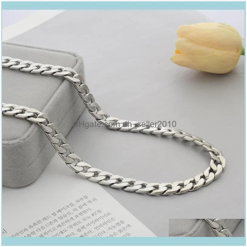 Fashion 10mm Cuban Chain Necklace Punk Men Silver Color Stainless Steel Choker Jewelry Gift Chains