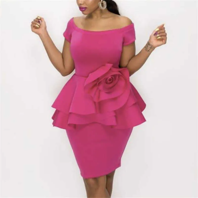 Женские облегающие платья Бледно-розовые обнаженные плечи длиной миди с разрезом-футляром стрейч вечерние платья для дня рождения плюс размер для дам 210527