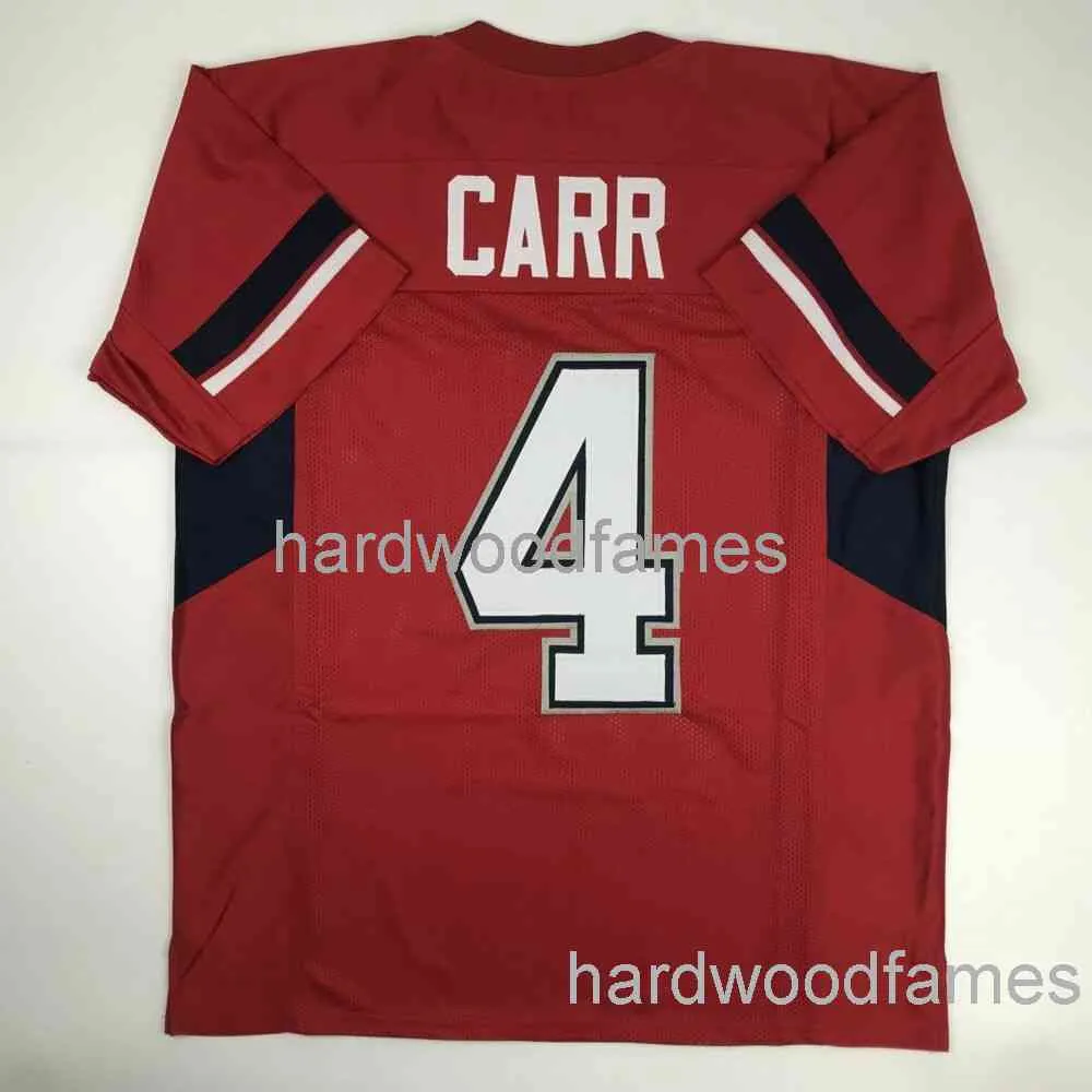 Custom Derek Carr Fresno State Red College Costura costurada Jersey de futebol Adicionar qualquer n￺mero de nome