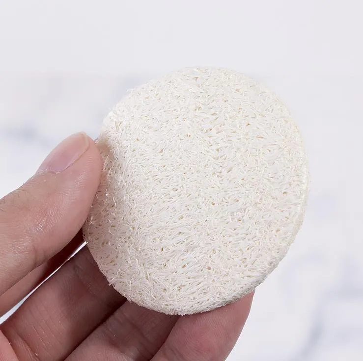 Bath Brushes Sponges Scrubbers Natural Facial Pads Disc Makeup Remove Exfoliating Face Loofah Pad Small Size Luffa Loofa