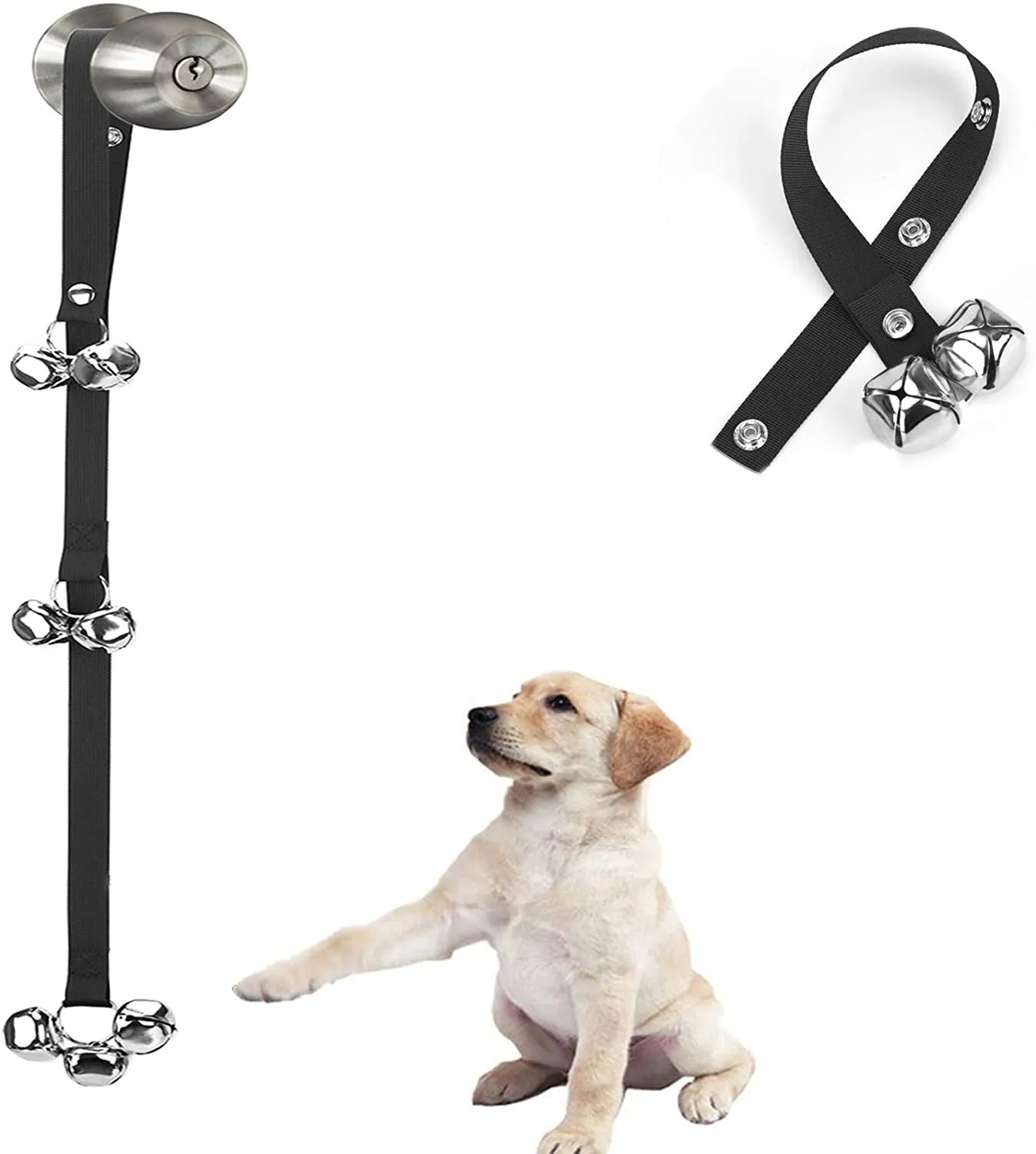 Dog Bolinhos Premium Potty Ajustável PET Bells para treinar seu filhote facilmente - alta qualidade - 7 extra grande alto