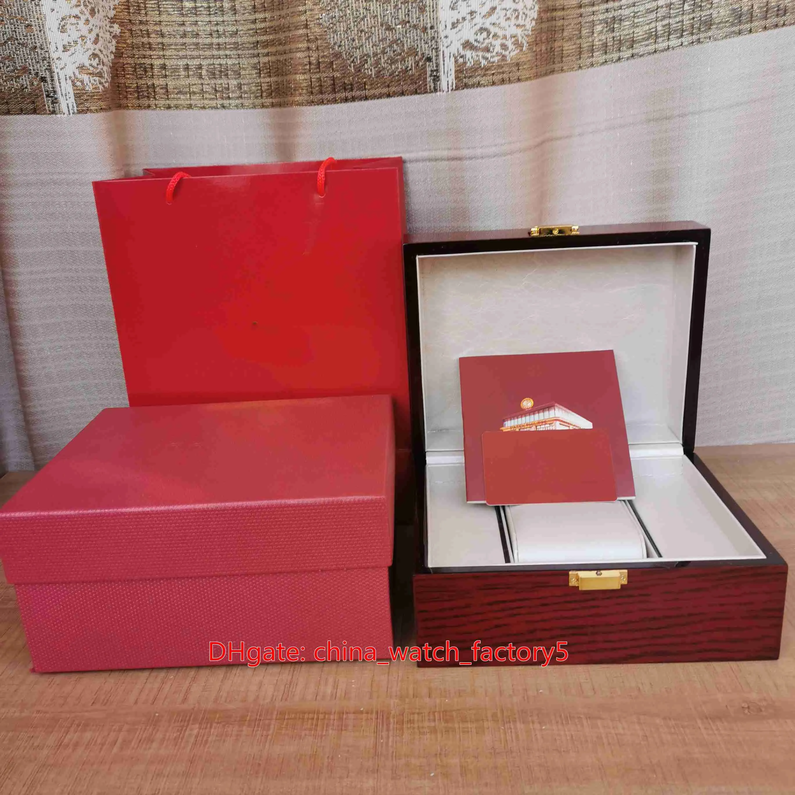 Gorący sprzedawanie najwyższej jakości PP Nautilus 5711 zegarki pudełka skórzane drewno zegarek oryginalne pudełko papiery blokada karty torebka 20x16 CM dla Aquanaut 5726 5980 zegarki na rękę