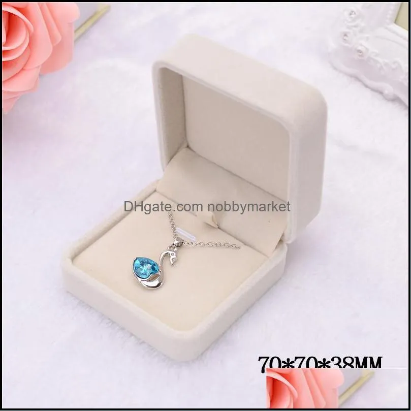 Fashion Jewelry Boxes Pink&Creamy-white Velvet Ring Earrings pendant Necklace bracelet bangle Classic Show Luxury Octagonal Gift Case